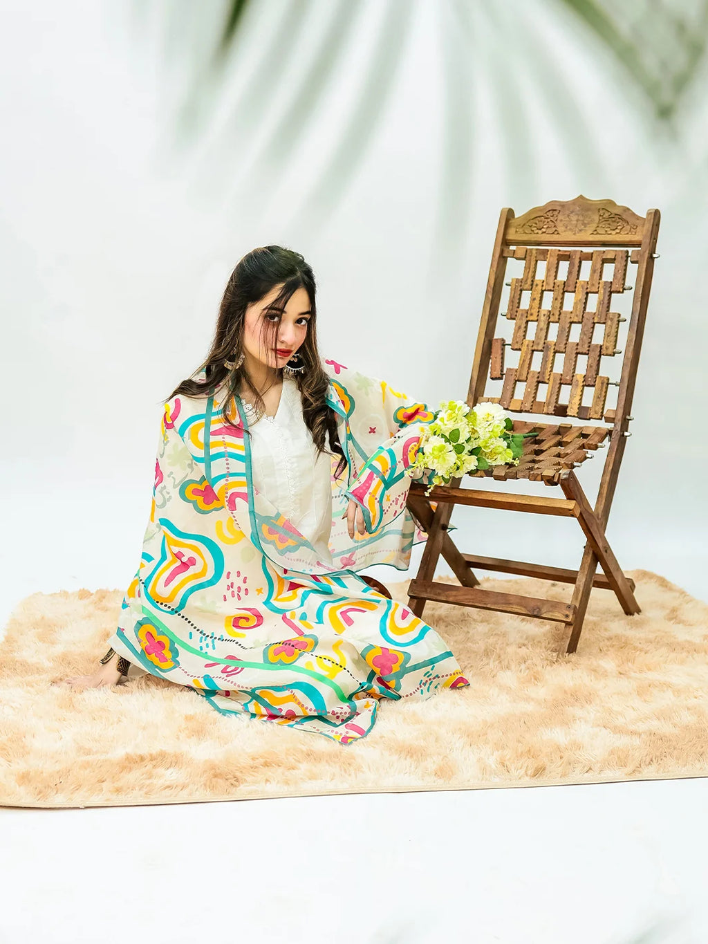 Khuwab Lawn Stole(multi)