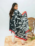 Huroof Voile Odhni | BLACK