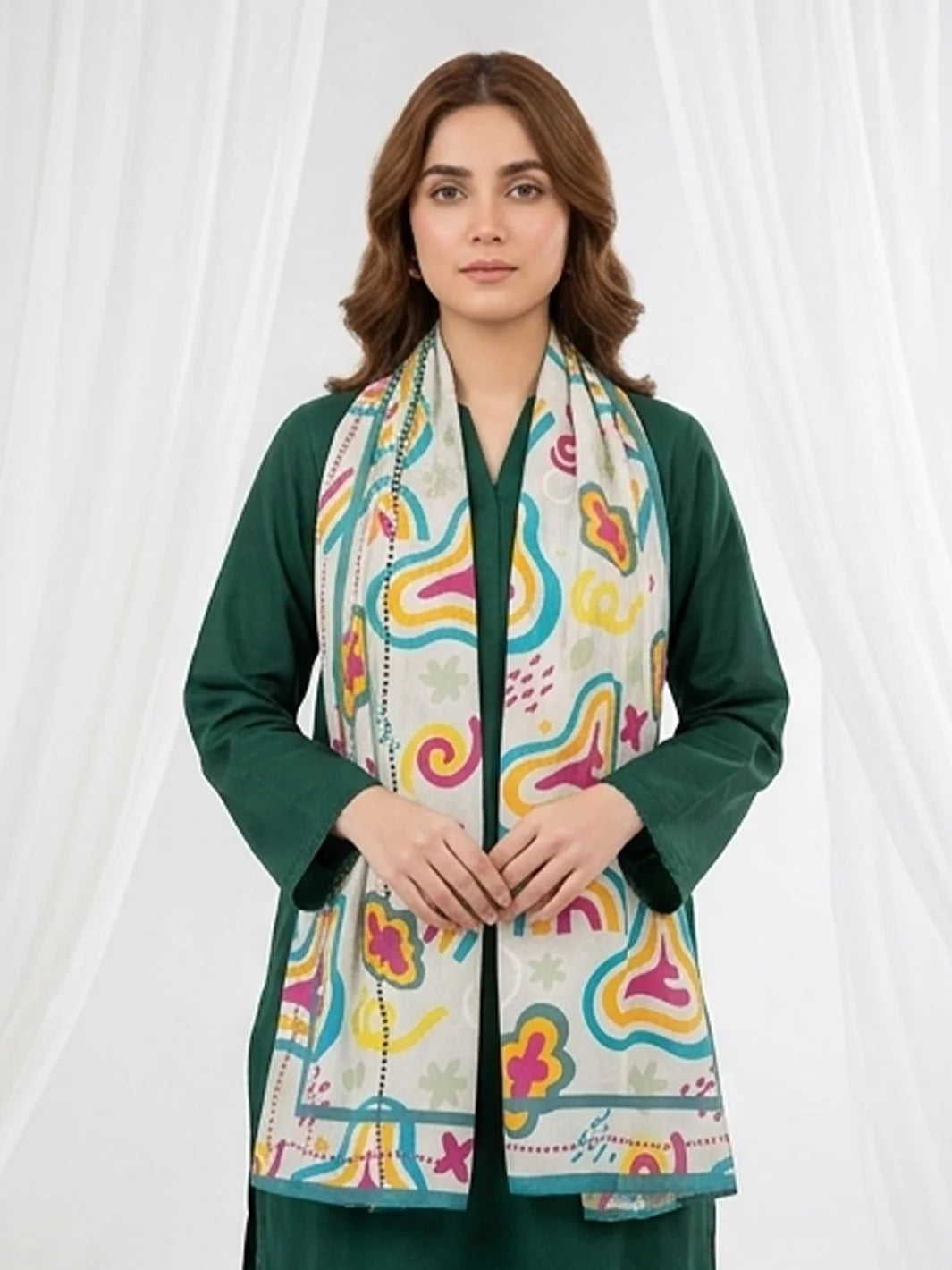Khuwab Lawn Stole(multi)