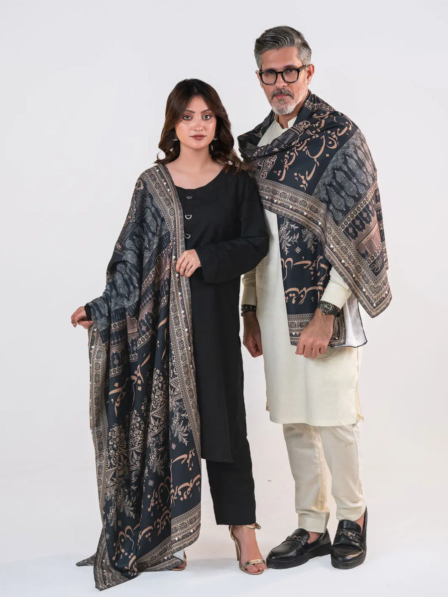 Taj Mahal Shawl (Black)