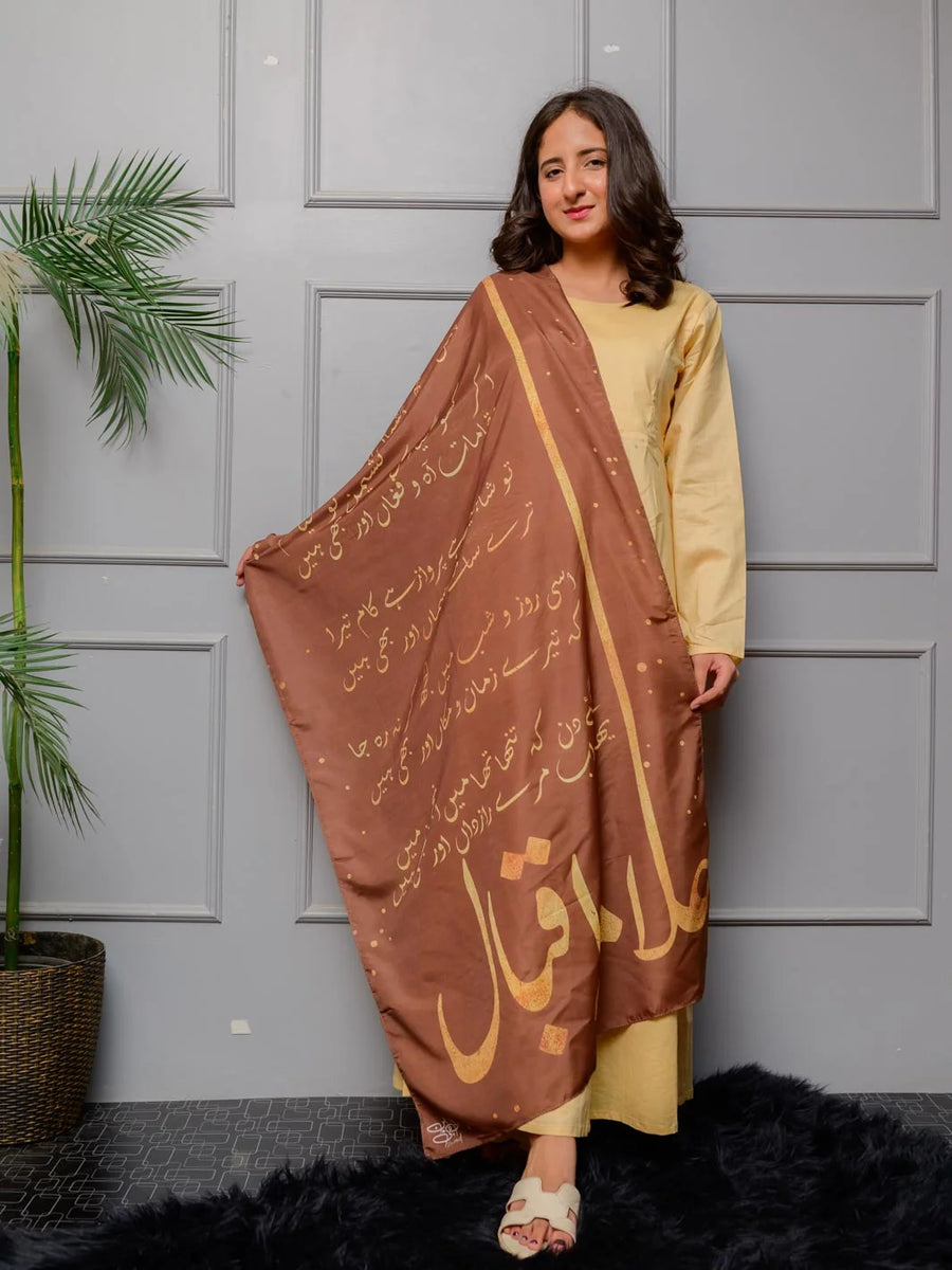 Iqbal Ka chand Stole | Brown