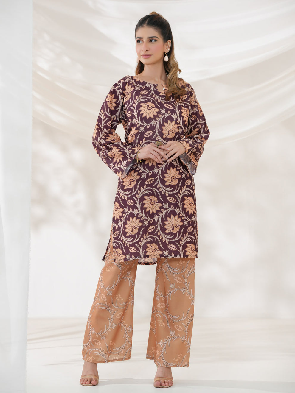 Ilhaam Eilif Co-Ord Set (Maroonish)
