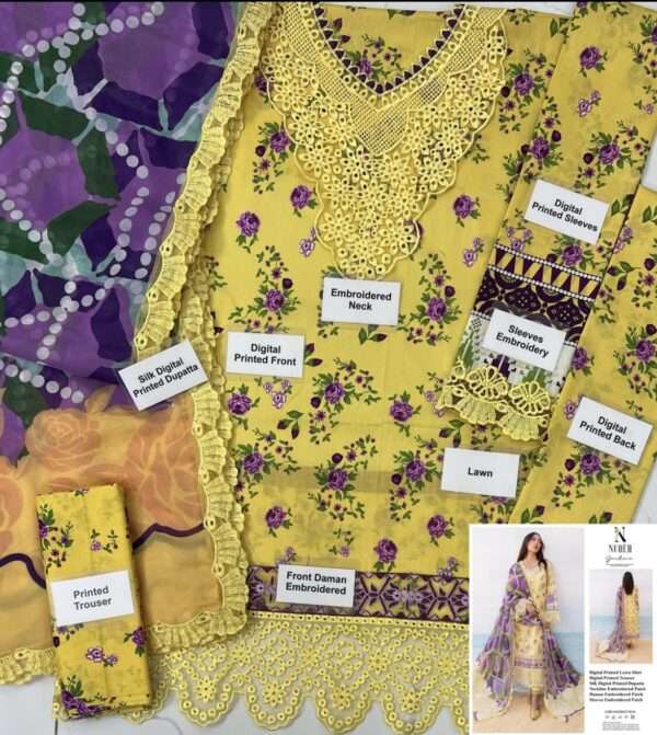 Nureh Embroidered 3pcs Collection - Image 2