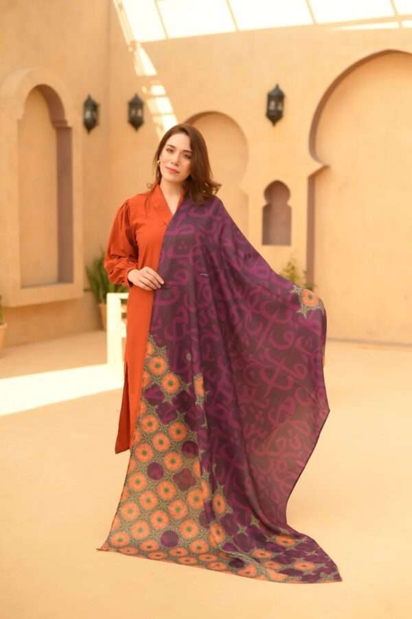 Mosaic shawl (Plum) - Image 4