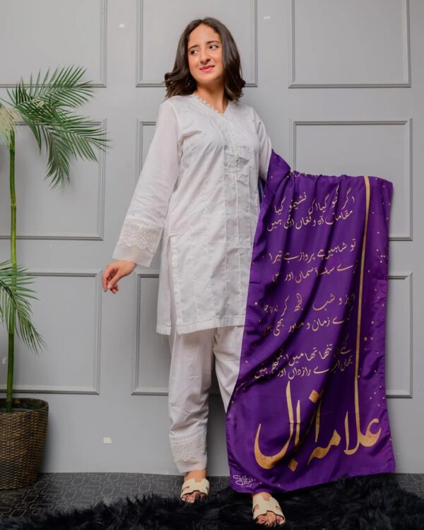 Iqbal Ka Chand Stole purple
