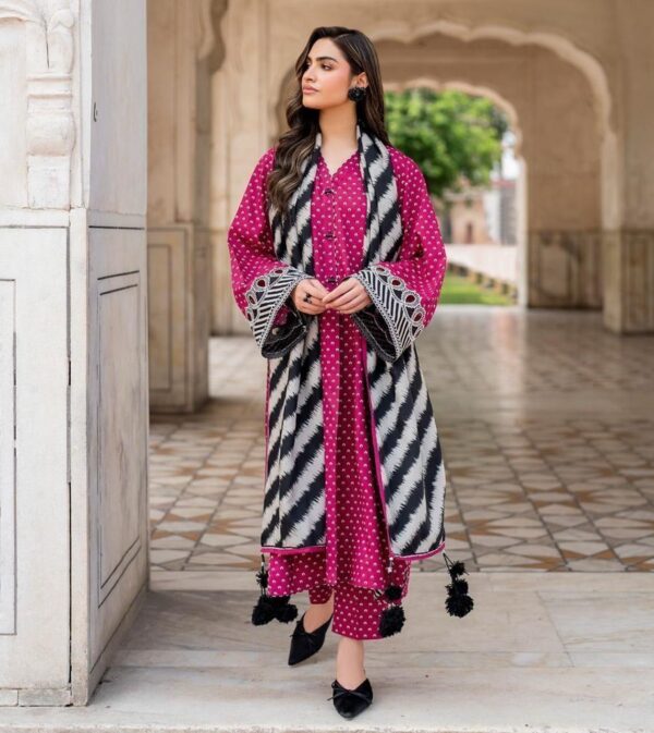 Bin Saeed Polka Dots | Digital Printed Lawn 3-Piece Suit 2026