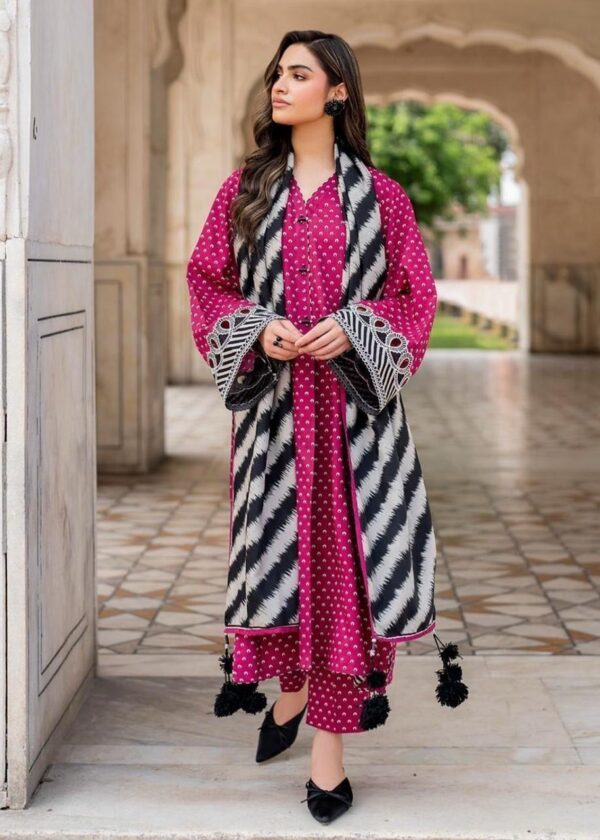 Bin Saeed Polka Dots | Digital Printed Lawn 3-Piece Suit 2026