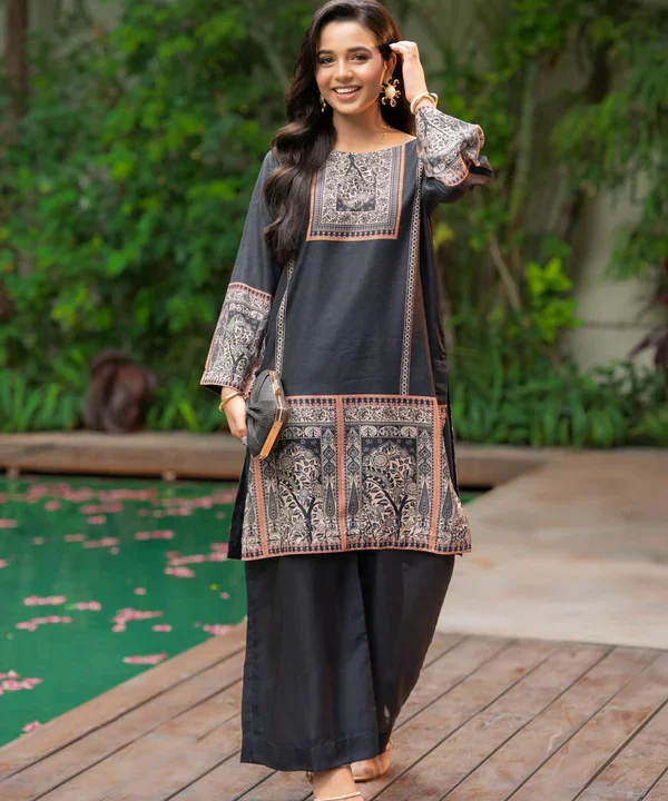 Noor e Shab | 2 Piece | Printed | Black