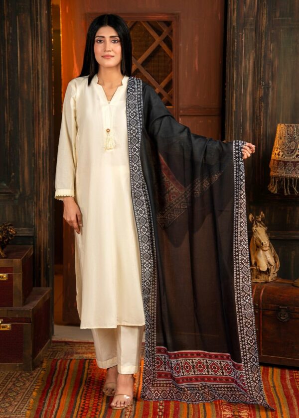 Ajrak Mosaic Stole | Black