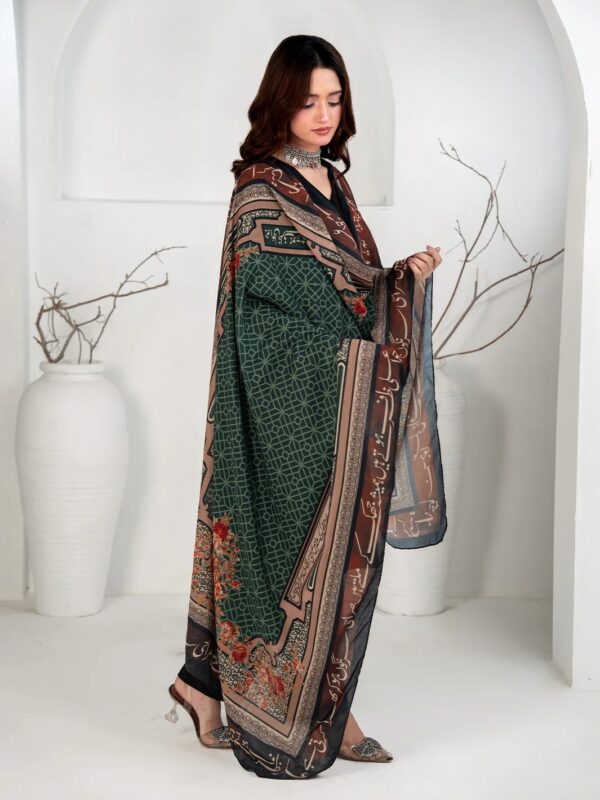 Aajizi Lawn Odhni | Emerald Green