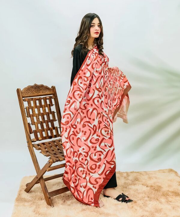 Hujoom Calligraphy Odhni (reddish)