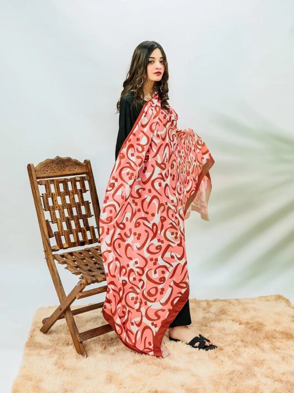 Hujoom Calligraphy Odhni (reddish)