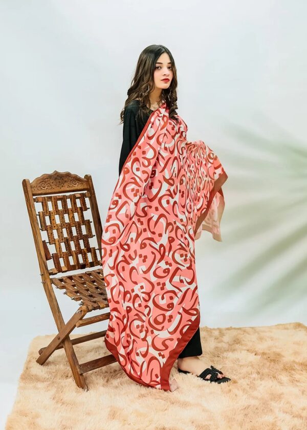 Hujoom Calligraphy Odhni (reddish)