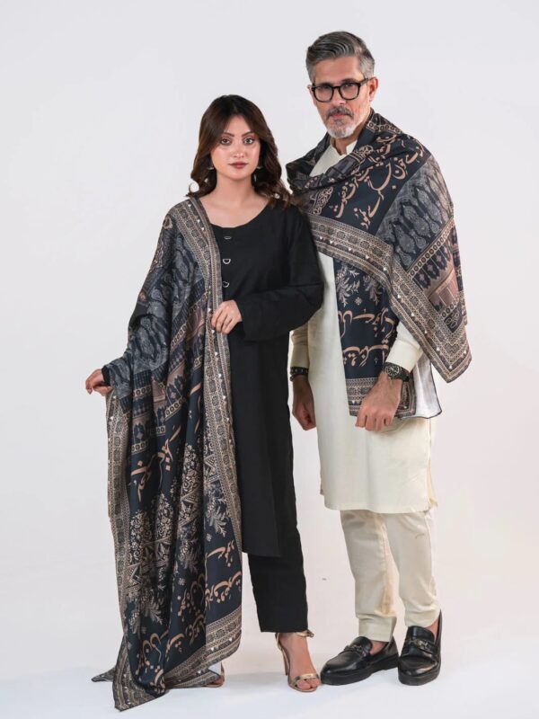 Taj Mahal Lawn Odhni (Black)