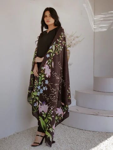 Aadat Lawn Odhni (Black) - Image 2