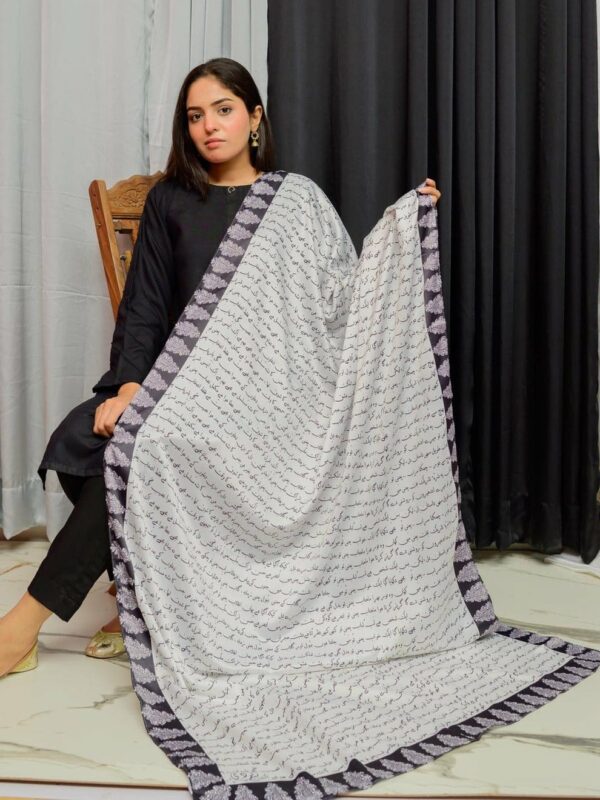 Kitabi Dastaan shawl (white)
