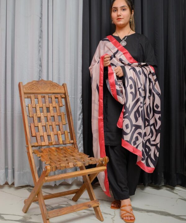 Huroof Silk Dupatta (skin)