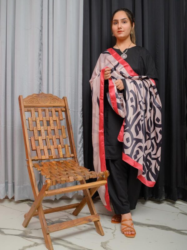 Huroof Silk Dupatta (skin)