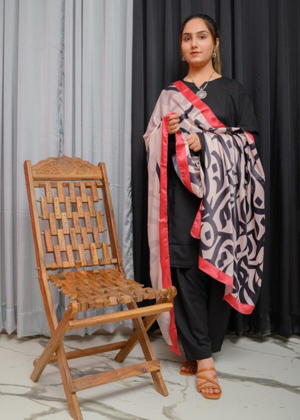 Huroof Silk Dupatta (skin)