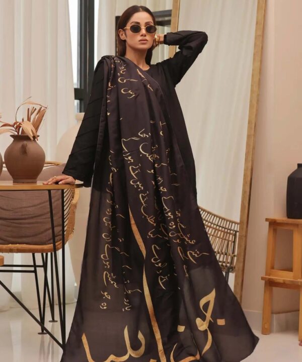 Jaun Elia Stole (Black & Gold)