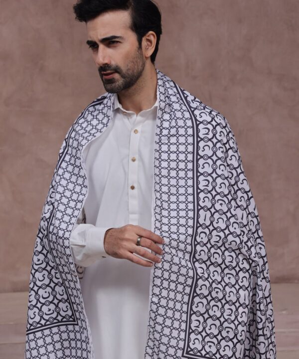 Jaan e Huroof Stole (White-Men)