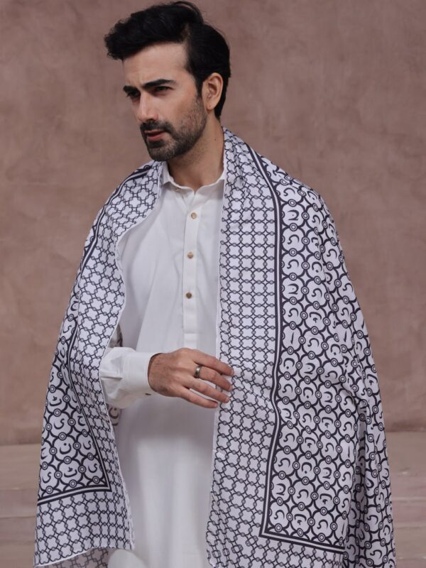 Jaan e Huroof Stole (White-Men)