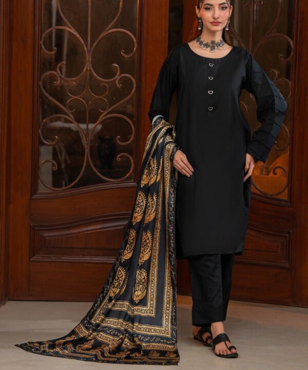Ajrak Batik Silk (Golden Black)
