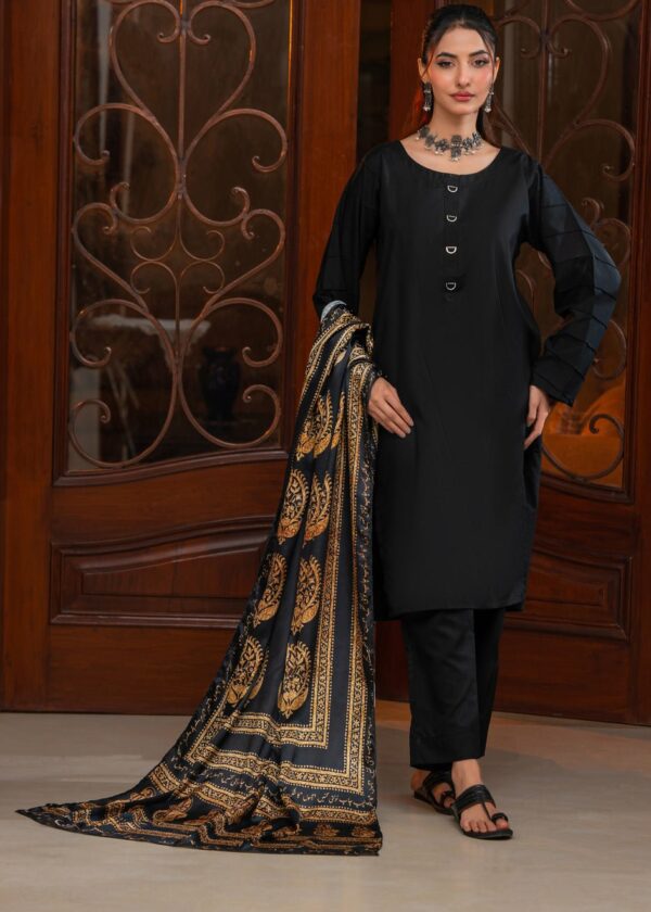 Ajrak Batik Silk (Golden Black)