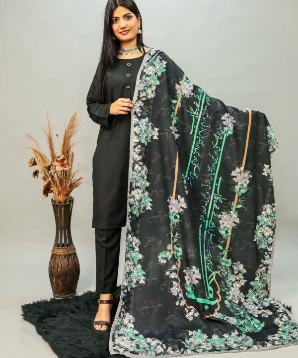 Gulaab Voile Dupatta (Black)
