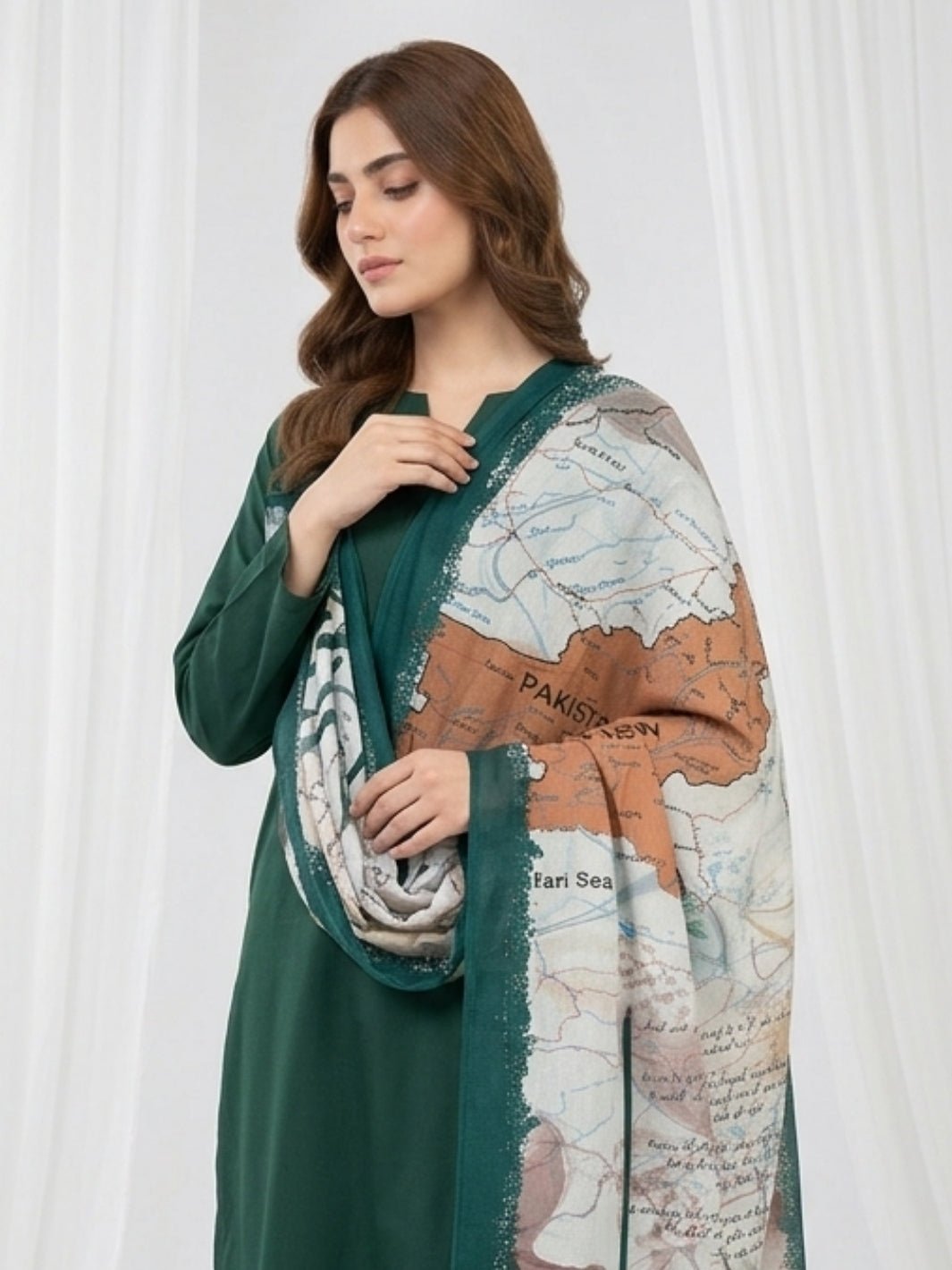Arz e Pakistan Odhni (White) - Image 2