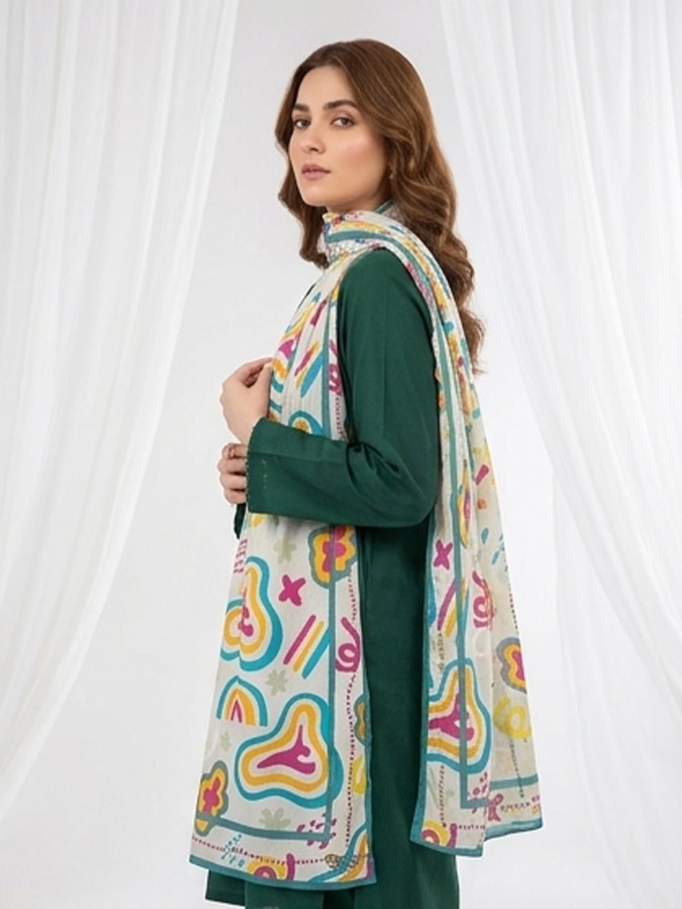 Khuwab Lawn Stole(multi) - Image 2