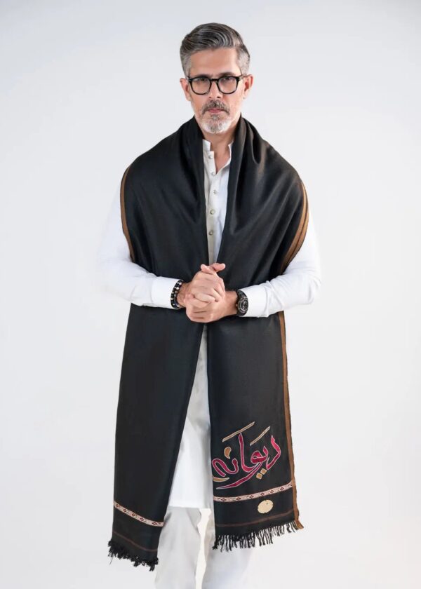 Deewana Shawl | Embroidered | Black