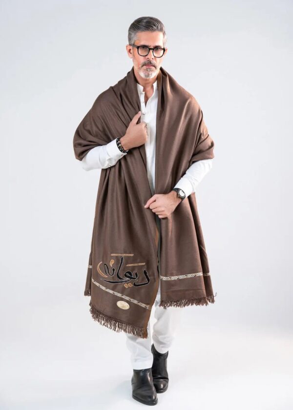 Deewana Shawl | Embroidered | Choco Brown
