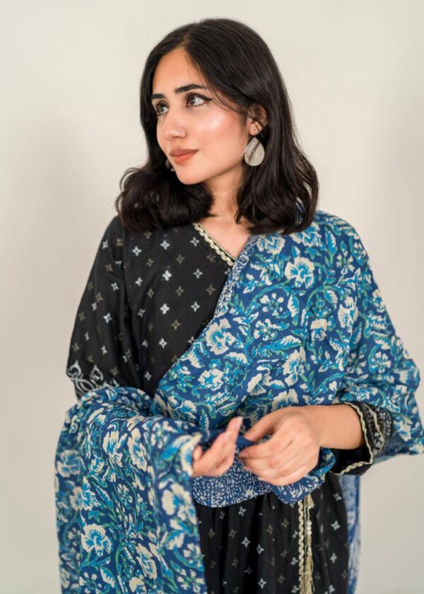 Orchids Floral Stole (Blue)