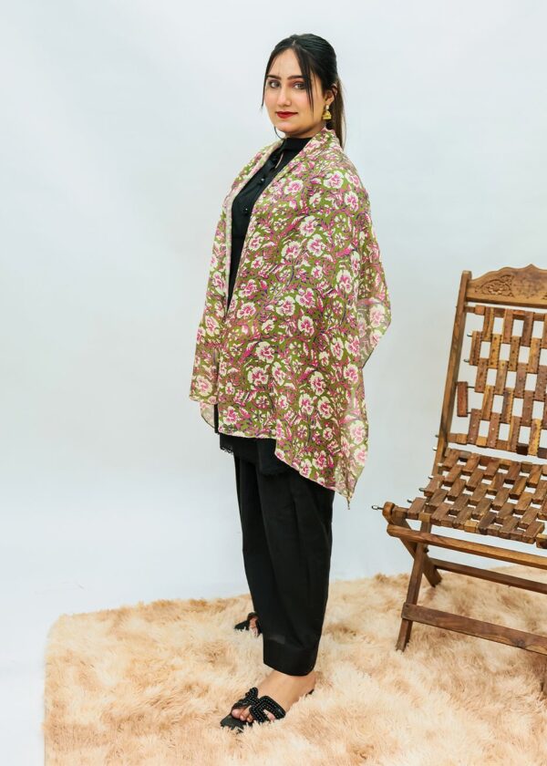 Orchids Floral Stole (Olive)