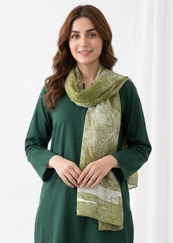 Forest silk Stole (Green)