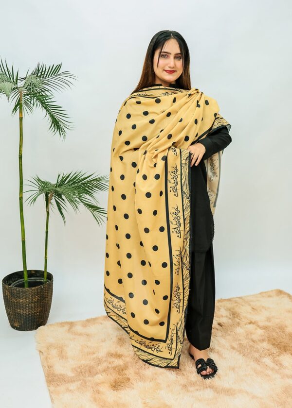 Polka Dot Voile Dupatta (Beige)