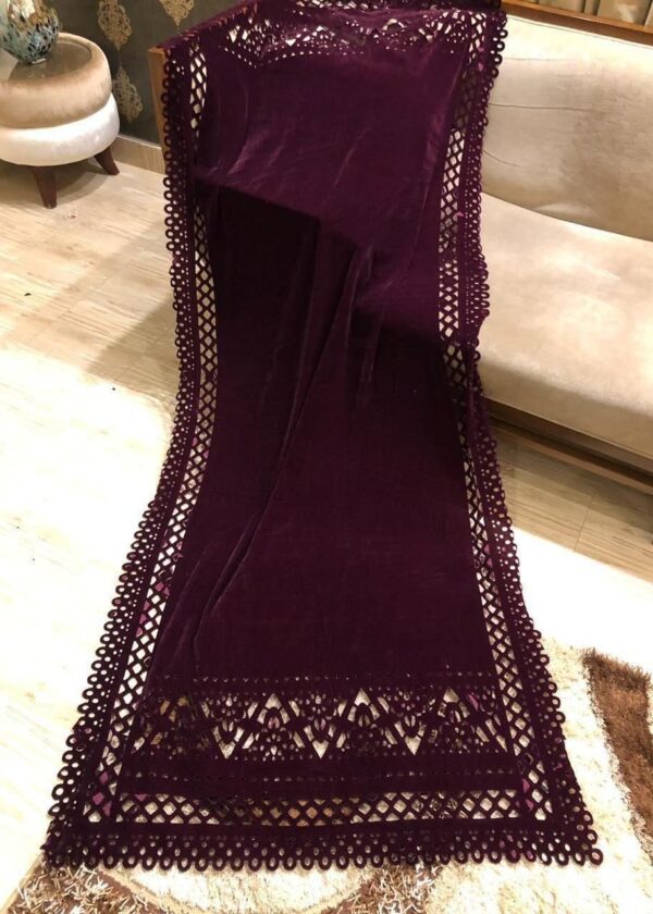 LASER CUTWORK SHAWLS MAHROON